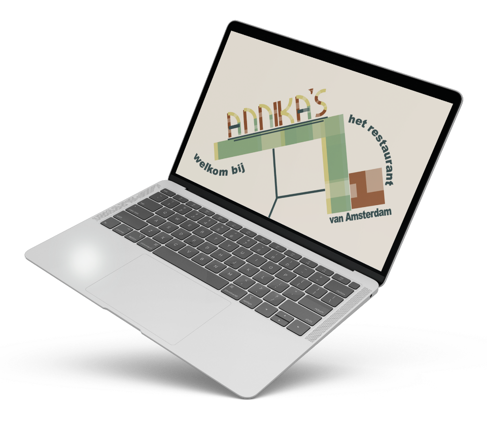 A laptop with my design for a restaurant