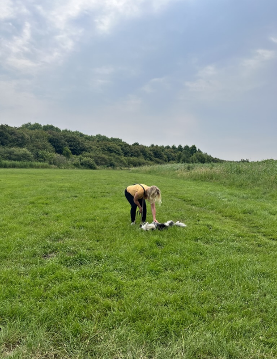 walk in the park with my dog and mom