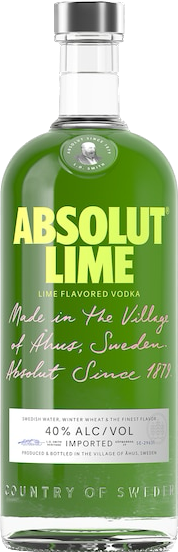 bottle of the lime Absolut Vodka