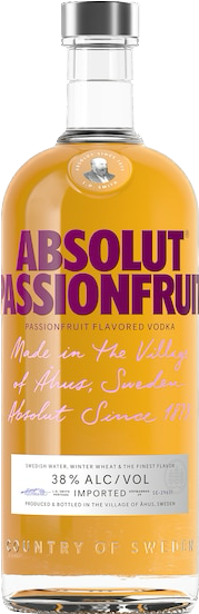 bottle of the passionfruit Absolut Vodka