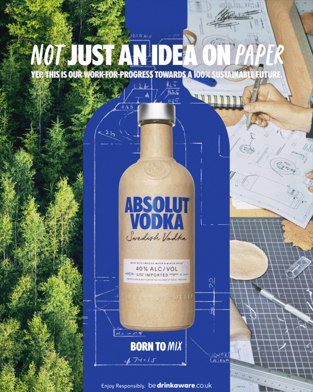 A gif of aesthetic pictures while making the cardboard bottle