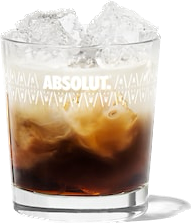 A glass of a drink named White Russian