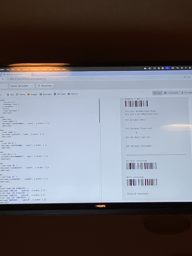 code voor kassa bon